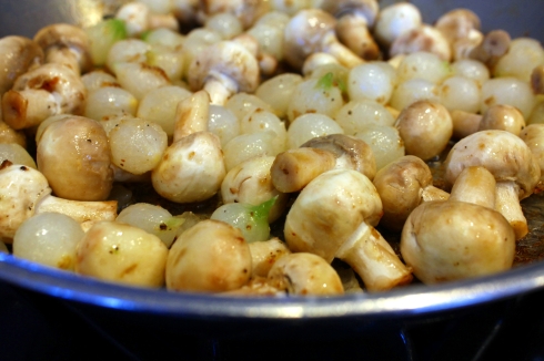 Mushrooms and Pearl Onions