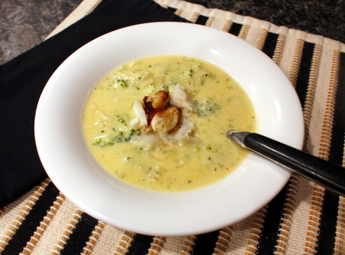 Broccoli Cheddar Soup with Crab