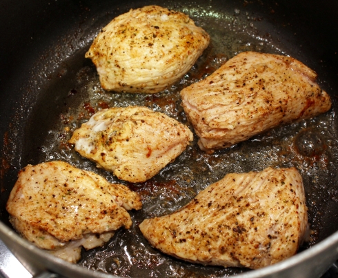Browning the Chicken