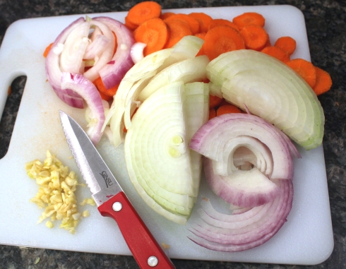 Sliced Carrots and Onion
