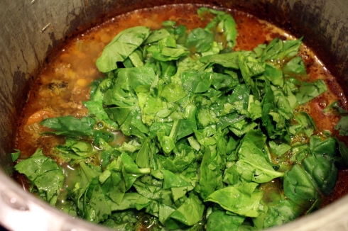 Chopped Spinach Added
