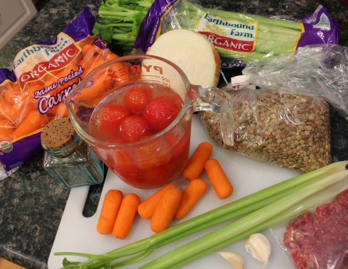 Ground Beef and Lentil Soup Ingredients