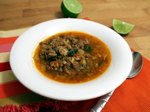 Mexican-Style Beef and Cabbage Soup