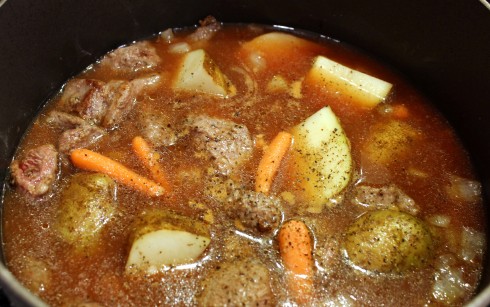 Beef Stew Ready to Go Into Oven
