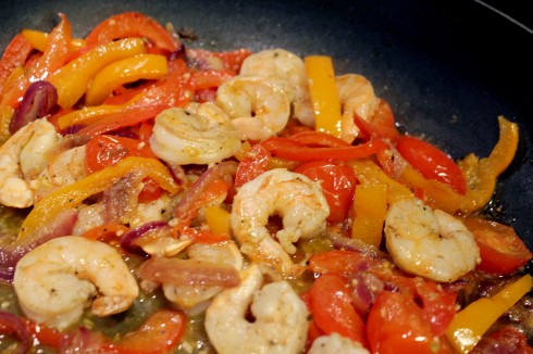 Shrimp and Pepper Sauce Ready for Pasta