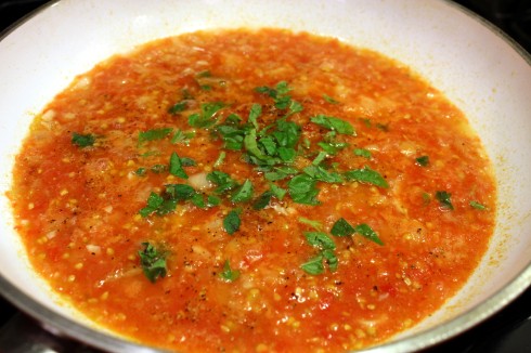 Simmering Fresh Tomato Sauce