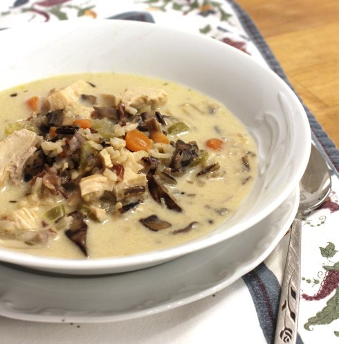 Turkey Mushroom and Wild Rice Creamy Soup